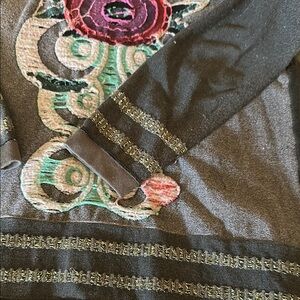 Embroidered Gray Mini Dress